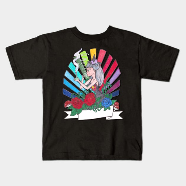 Rainbow Wicked Witch Kids T-Shirt by JenStedman73